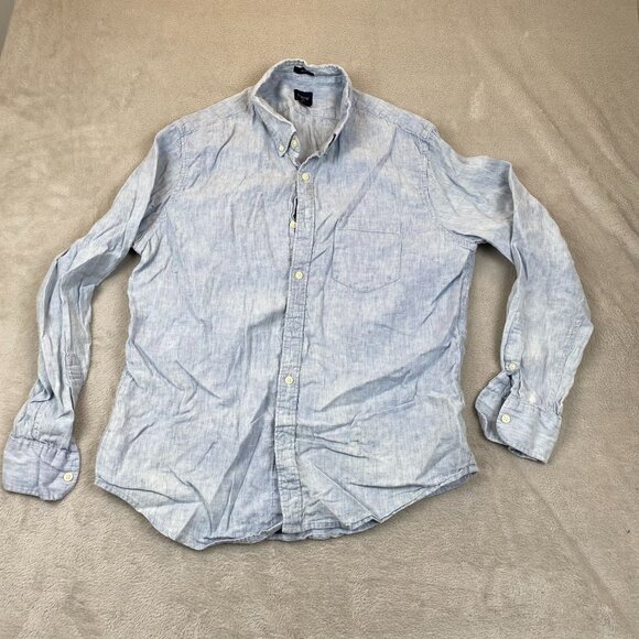 J.Crew Mens Shirt Large Slim Fit Long Sleeve Button Down Casual Lightweight Blue - Picture 7 of 8